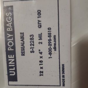 Uline Resealable Poly Bags 12x18×4 Inch Gusset 100 bags